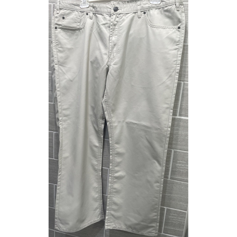 Haggar 1926 Repreve premium Twill straight fit 42 X 30 Silver Beige